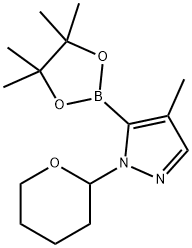 4-methyl-1-(tetrahydro-2H-pyran-2-yl)-5-(4,4,5,5-tetramethyl-1,3,2-dioxaborolan-2-yl)-1H-Pyrazole Structure