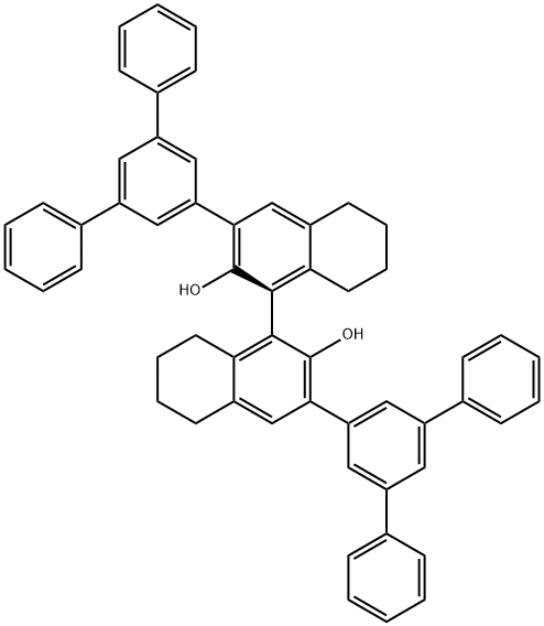 (1S)-5,5',6,6',7,7',8,8'-Octahydro-3,3'-bis([1,1':3',1''-terphenyl]-5'-yl)-[1,1'-binaphthalene]-2,2'-diol Structure