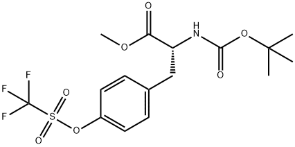 D-Tyrosine, N-[(1,1-dimethylethoxy)carbonyl]-O-[(trifluoromethyl)sulfonyl]-, methyl ester Structure