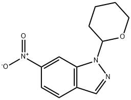 1-(tetrahydro-2H-pyran-2-yl)-6-nitro-1H-indazole 구조식 이미지