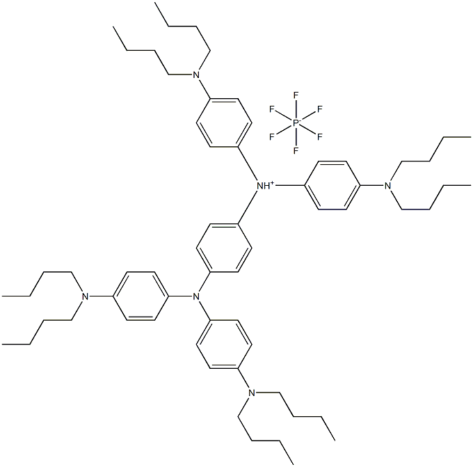 [4-[Bis-(4-dibutylamino-phenyl)-amino]-phenyl]-bis-(4-dibutylamino-phenyl)-ammonium
hexafluorophosphate 구조식 이미지