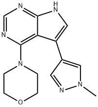 5-(1-Methyl-1H-pyrazol-4-yl)-4-(4-morpholinyl)-7H-Pyrrolo[2,3-d]pyrimidine 구조식 이미지