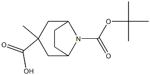 endo-8-Azabicyclo[3.2.1]octane-3,8-dicarboxylic acid, 8-(1,1-dimethylethyl) 3-methyl ester 구조식 이미지