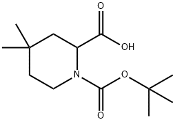 1-(tert-butoxycarbonyl)-4,4-dimethylpiperidine-2-carboxylic acid 구조식 이미지