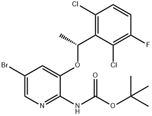 (R)-5-bromo-3-(1-(2,6-dichloro-3-fluorophenyl)ethoxy)-2-tert-butyloxycarbonylaminopyridine 구조식 이미지