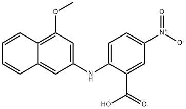 2-((4-methoxynaphthalen-2-yl)amino)-5-nitrobenzoic acid 구조식 이미지