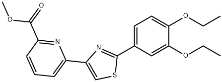 2-Pyridinecarboxylic acid, 6-[2-(3,4-diethoxyphenyl)-4-thiazolyl]-, methyl ester Structure