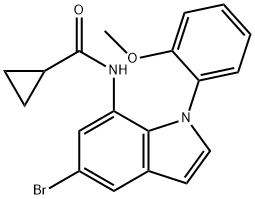 N-(5-bromo-1-(2-methoxyphenyl)-1H-indol-7-yl)cyclopropanecarboxamide Structure