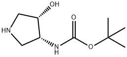 (3R,4S)-(4-Hydroxy-pyrrolidin-3-yl)-carbamic acid tert-butyl ester 구조식 이미지