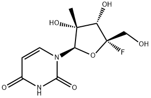 1-((2R,3R,4S,5S)-5-fluoro-3,4-dihydroxy-5-(hydroxymethyl)-3-methyltetrahydrofuran-2-yl)pyrimidine-2,4(1H,3H)-dione 구조식 이미지