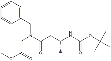 N-[(3R)-3-[[(1,1-Dimethylethoxy)carbonyl]amino]-1-oxobutyl]-N-(phenylmethyl)glycine methyl ester 구조식 이미지