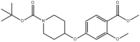 tert-butyl 4-(3-methoxy-4-(methoxycarbonyl)phenoxy)piperidine-1-carboxylate Structure