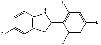 5-bromo-2-(5-chloroindolin-2-yl)-3-fluorophenol Structure