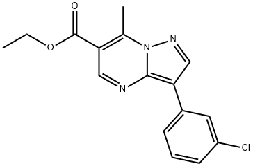 Ethyl 3-(3-chlorophenyl)-7-methylpyrazolo[1,5-a]pyrimidine-6-carboxylate 구조식 이미지