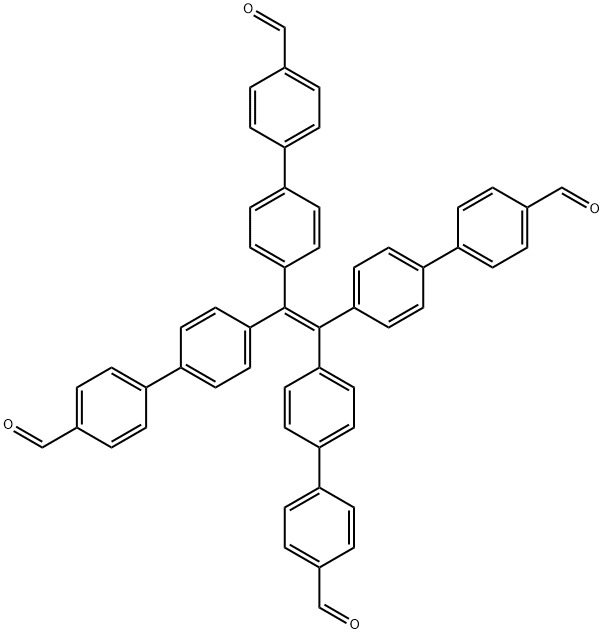 4',4''',4''''',4'''''''-(ethene-1,1,2,2-tetrayl)tetrakis(([1,1'-biphenyl]-4-carbaldehyde)) 구조식 이미지