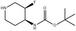 tert-Butyl ((3R,4S)-3-fluoropiperidin-4-yl)carbamate Structure
