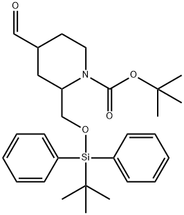 tert-butyl 2-{[(tert-butyldiphenylsilyl)oxy]methyl}-4-formylpiperidine-1-carboxylate Structure