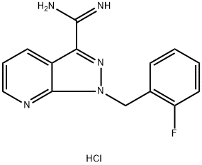 1-(2-Fluorobenzyl)-1H-pyrazolo[3,4-b]pyridine-3-carboximidamide trihydrochloride Structure