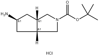 trans-5-amino-2-boc-hexahydro-cyclopenta[c]pyrrole hydrochloride Structure