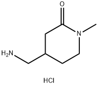 4-(aminomethyl)-1-methylpiperidin-2-one hydrochloride 구조식 이미지