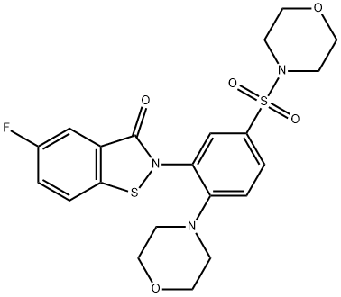 5-fluoro-2-(2-morpholino-5-(morpholinosulfonyl)phenyl)benzo[d]isothiazol-3(2H)-one Structure