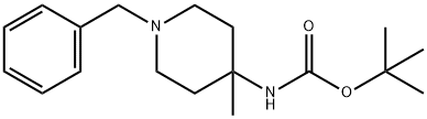 Carbamic acid, N-[4-methyl-1-(phenylmethyl)-4-piperidinyl]-, 1,1-dimethylethyl ester 구조식 이미지