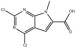2,4-Dichloro-7-methyl-7H-pyrrolo[2,3-d]pyrimidine-6-carboxylic Acid Structure