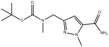 tert-butyl((5-carbamoyl-1-methyl-1H-pyrazol-3-yl)methyl)(methyl)carbamate Structure