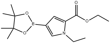 ethyl1-ethyl-4-(4,4,5,5-tetramethyl-1,3,2-dioxaborolan-2-yl)-1H-pyrrole-2-carboxylate Structure