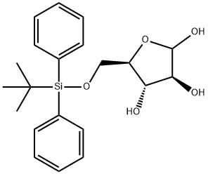 (3S,4S,5R)-5-(((tert-butyldiphenylsilyl)oxy)methyl)tetrahydrofuran-2,3,4-triol 구조식 이미지