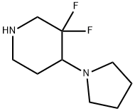 3,3-difluoro-4-(pyrrolidin-1-yl)piperidine dihydrochloride 구조식 이미지