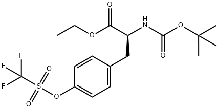 (S)-Ethyl 2-((Tert-Butoxycarbonyl)Amino)-3-(4-(((Trifluoromethyl)Sulfonyl)Oxy)Phenyl)Propanoate 구조식 이미지