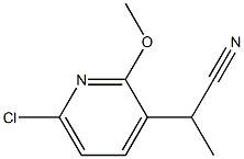 2-(6-chloro-2-methoxypyridin-3-yl)propanenitrile Structure