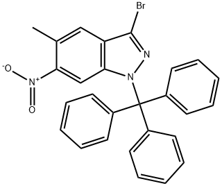 3-Bromo-5-Methyl-6-Nitro-1-Trityl-1H-Indazole Structure