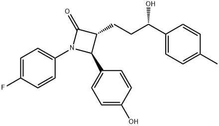 (3R,4S)-1-(4-fluorophenyl)-3-((S)-3-hydroxy-3-(p-tolyl)propyl)-4-(4-hydroxyphenyl)azetidin-2-one Structure
