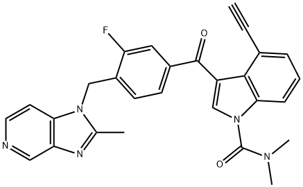 4-ethynyl-3-[3-fluoro-4-[(2-methyl-1H-imidazo[4,5-c]pyridin-1-yl)methyl]benzoyl]-N,N-dimethyl-1H-Indole-1-carboxamide Structure