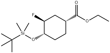 ethyl(1R,3S,4S)-4-((tert-butyldimethylsilyl)oxy)-3-fluorocyclohexane-1-carboxylate Structure