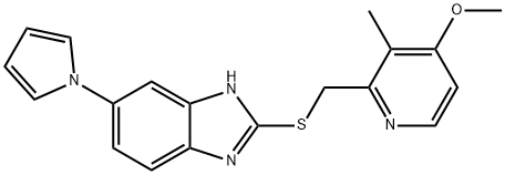 2-[[(4-Methoxy-3-methyl-2-pyridinyl)methyl]thio]-6-(1H-pyrrol-1-yl)-1H-benzimidazole 구조식 이미지