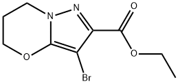 ethyl3-bromo-6,7-dihydro-5H-pyrazolo[5,1-b][1,3]oxazine-2-carboxylate Structure