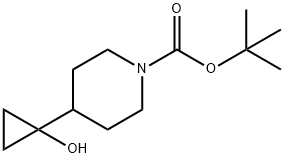 1-Piperidinecarboxylic acid, 4-(1-hydroxycyclopropyl)-, 1,1-dimethylethyl ester 구조식 이미지