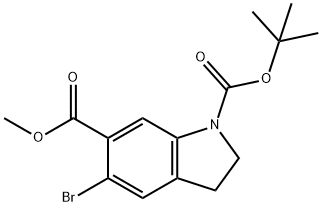 1-tert-Butyl 6-methyl 5-bromoindoline-1,6-dicarboxylate 구조식 이미지