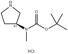 tert-butyl N-methyl-N-[(3S)-pyrrolidin-3-yl]carbamate hydrochloride Structure