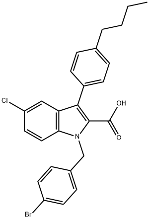1-(4-bromobenzyl)-3-(4-butylphenyl)-5-chloro-1H-indole-2-carboxylic acid 구조식 이미지