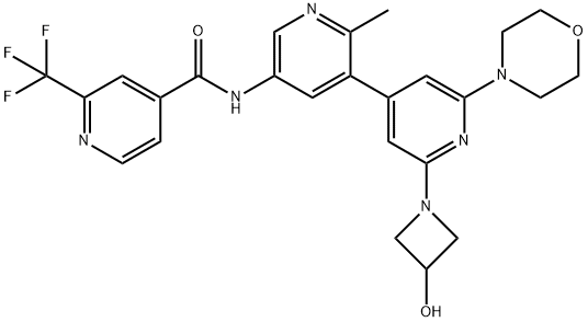 N-(2'-(3-hydroxyazetidin-1-yl)-2-methyl-6'-morpholino-[3,4'-bipyridin]-5-yl)-2-(trifluoromethyl)isonicotinamide Structure