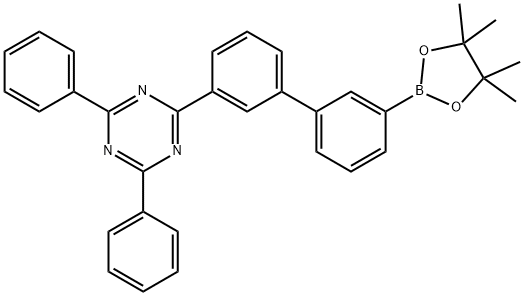 1,3,5-Triazine, 2,4-diphenyl-6-[3'-(4,4,5,5-tetramethyl-1,3,2-dioxaborolan-2-yl)[1,1'-biphenyl]-3-yl]- 구조식 이미지