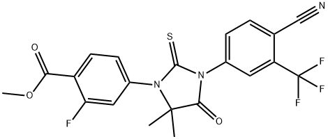 4-[3-[4-Cyano-3-(trifluoromethyl)phenyl]-5,5-dimethyl-4-oxo-2-thioxo-1-imidazolidinyl]-2-fluorobenzoic acid methyl ester 구조식 이미지