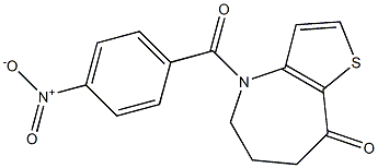 4-(4-nitrobenzoyl)-6,7-dihydro-4H-thieno[3,2-b]azepin-8(5H)-one 구조식 이미지