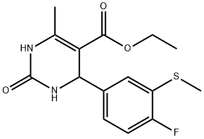 Ethyl 4-(4-fluoro-3-methylthiophenyl)-6-methyl-2-oxo-1,2,3,4-tetrahydropyrimidine-5-carboxylate 구조식 이미지