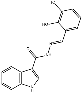 (E)-N'-(2,3-dihydroxybenzylidene)-1H-indole-3-carbohydrazide 구조식 이미지