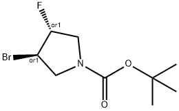 tert-butyl trans-3-bromo-4-fluoropyrrolidine-1-carboxylate Structure
